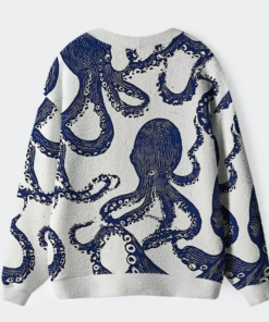 Alternative view of Ocean Octopus Ugly Cardigan Sweater