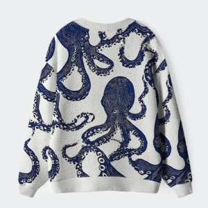 Alternative view of Ocean Octopus Ugly Cardigan Sweater