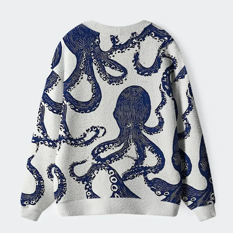 Ocean Octopus Ugly Cardigan Sweater - Image 2
