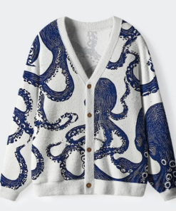 Ocean Octopus Ugly Cardigan Sweater
