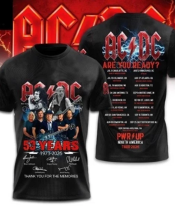 AC DC 53 Years 1973-2026 North America Tour Are You Ready Tour 3D T-Shirt