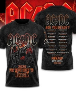 AC DC Are You Ready 2026 Tour For Those About To Rock APO 3D T-Shirt