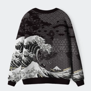Alternative view of Great Wave Off Fuji Ugly Cardigan Sweater