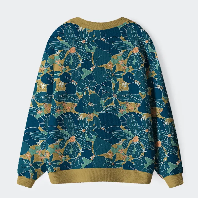 Blooming Flowers Ugly Cardigan Sweater - Image 2