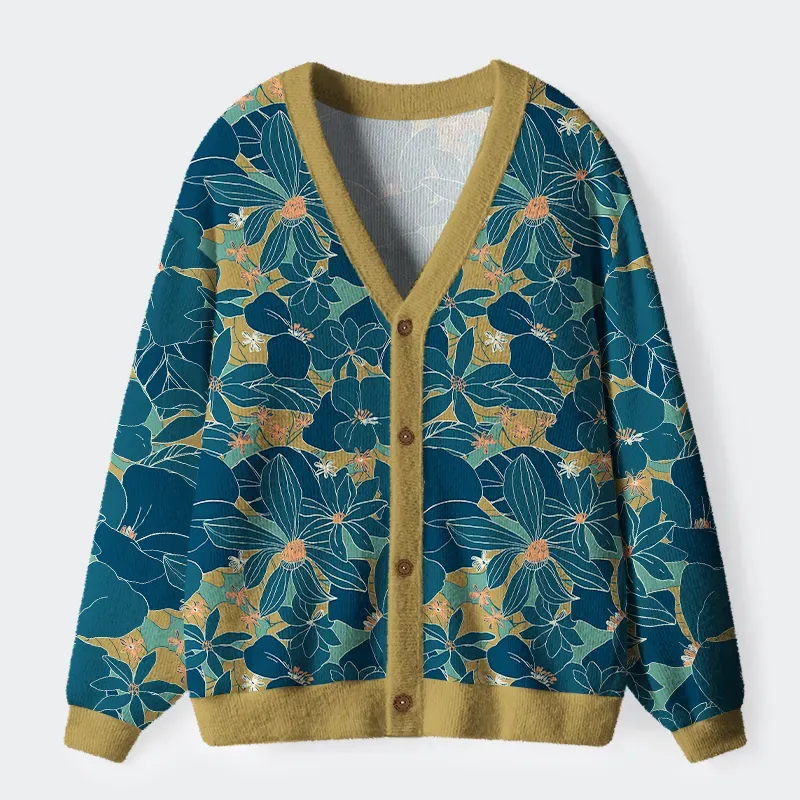 Blooming Flowers Ugly Cardigan Sweater