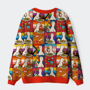 Alternative view of More Spaghetti Less Upsetti Goose Eat Spaghetti Ugly Cardigan Sweater