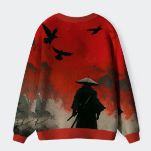 Alternative view of Blood Night Samurai Ugly Cardigan Sweater