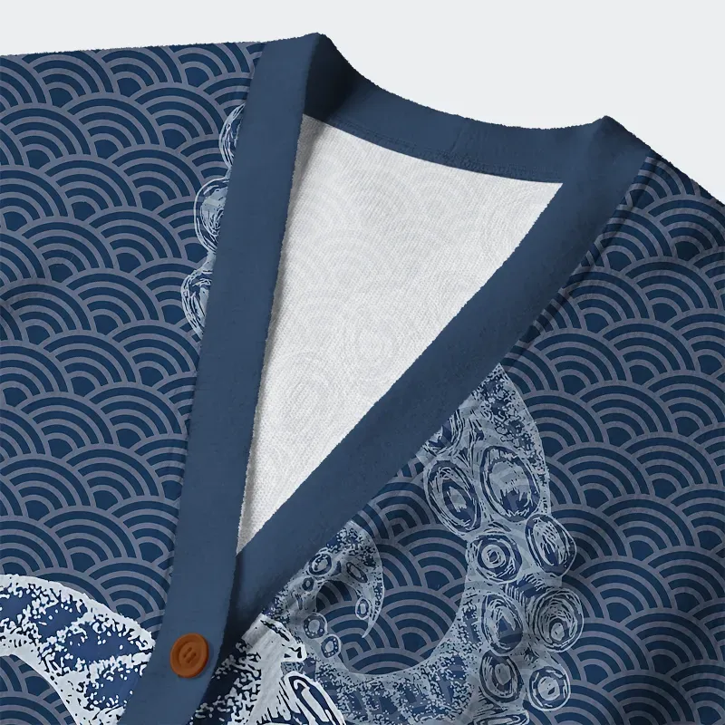 Octopus Tentacles Japanese Ugly Cardigan Sweater - Image 3