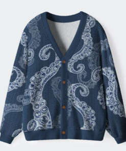 Octopus Tentacles Japanese Ugly Cardigan Sweater