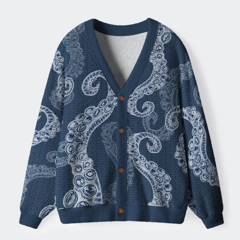 Octopus Tentacles Japanese Ugly Cardigan Sweater