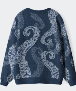 Alternative view of Octopus Tentacles Japanese Ugly Cardigan Sweater