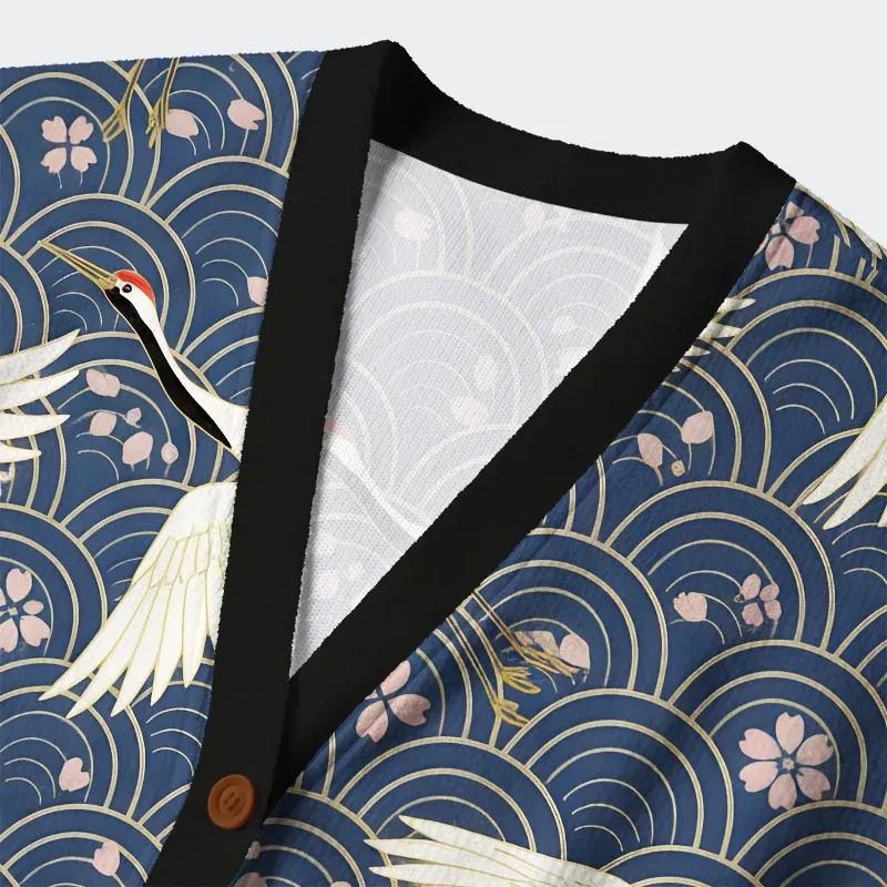 White Crane Japan Ugly Cardigan Sweater - Image 3