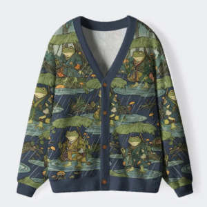 Frog in The Rain Ugly Cardigan Sweater
