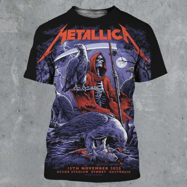 Metallica M72 Sydney Australia 2025 At Accor Stadium On 15 November 3D T-shirt