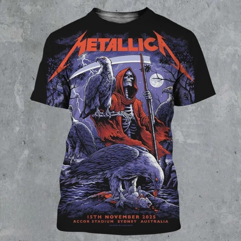 Metallica M72 Sydney Australia 2025 At Accor Stadium On 15 November 3D T-shirt