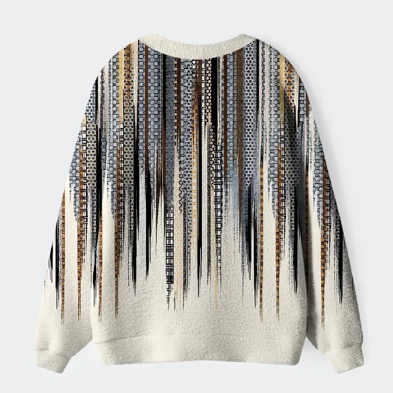 Japanese Pattern Ugly Cardigan Sweater - Image 2