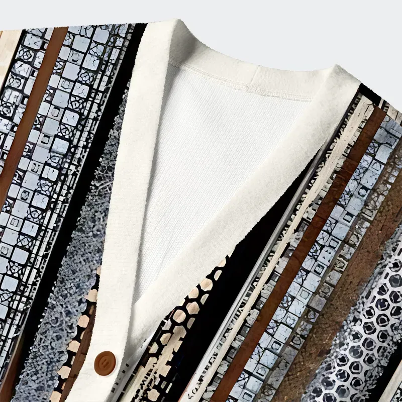 Japanese Pattern Ugly Cardigan Sweater - Image 3