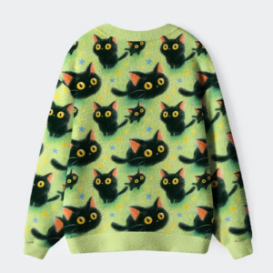 Alternative view of Cute Black Cat Ugly Cardigan Sweater
