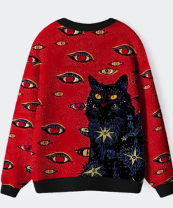 Alternative view of Mysterious Cat Ugly Cardigan Sweater
