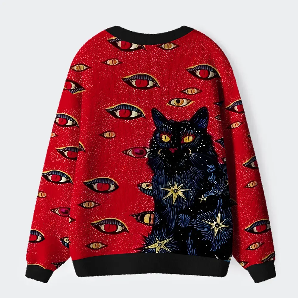 Mysterious Cat Ugly Cardigan Sweater - Image 2