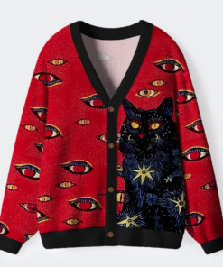 Mysterious Cat Ugly Cardigan Sweater