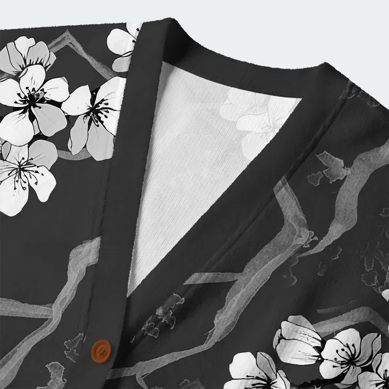 Sakura With Branches Ugly Cardigan Sweater - Image 3