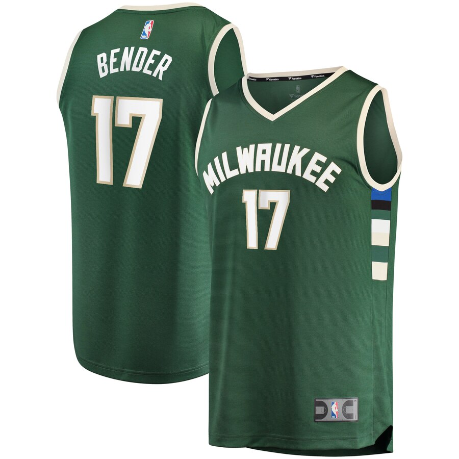 Dragan Bender Milwaukee Bucks Fanatics Branded Fast Break Replica Basketball Jersey Hunter Green - Icon Edition