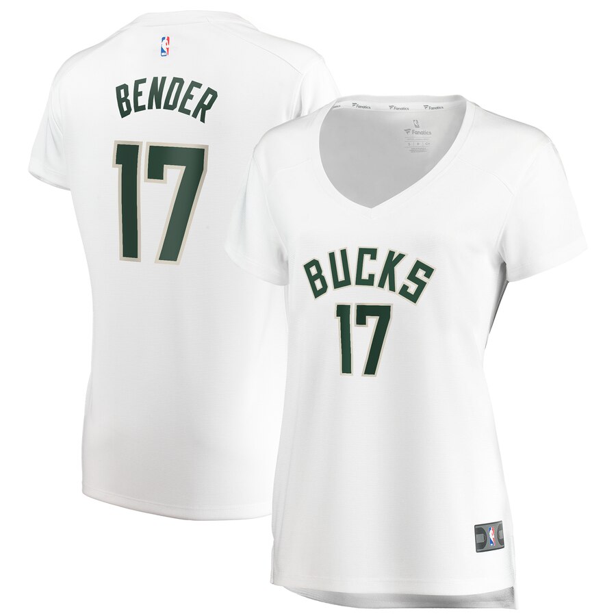 Dragan Bender Milwaukee Bucks Fanatics Branded Women's Fast Break Replica Basketball Jersey White - Association Edition