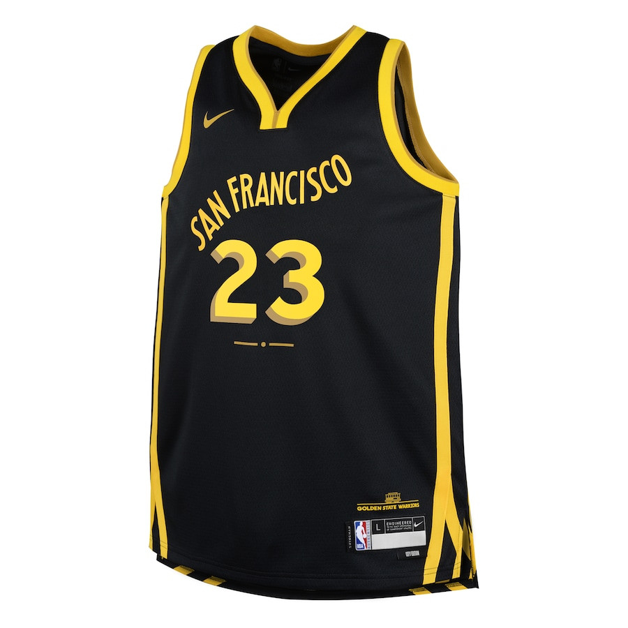 Alternative view of Draymond Green 23 Golden State Warriors 2023/24 City Edition Swingman YOUTH Basketball Jersey - Black - JS954 