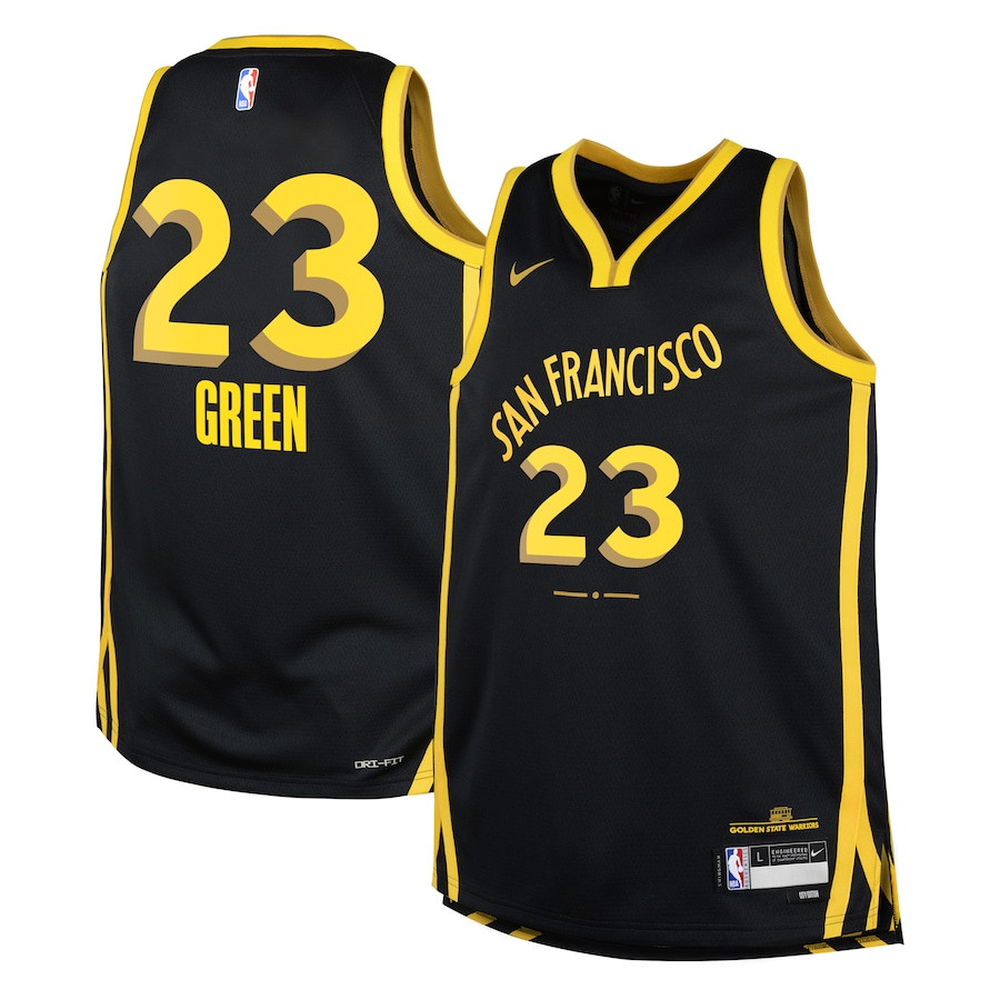 Draymond Green 23 Golden State Warriors 2023/24 City Edition Swingman YOUTH Basketball Jersey - Black - JS954 