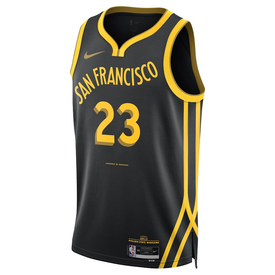 Alternative view of Draymond Green 23 Golden State Warriors 2023/24 Swingman Basketball Jersey - City Edition - Unisex Black - JS486 