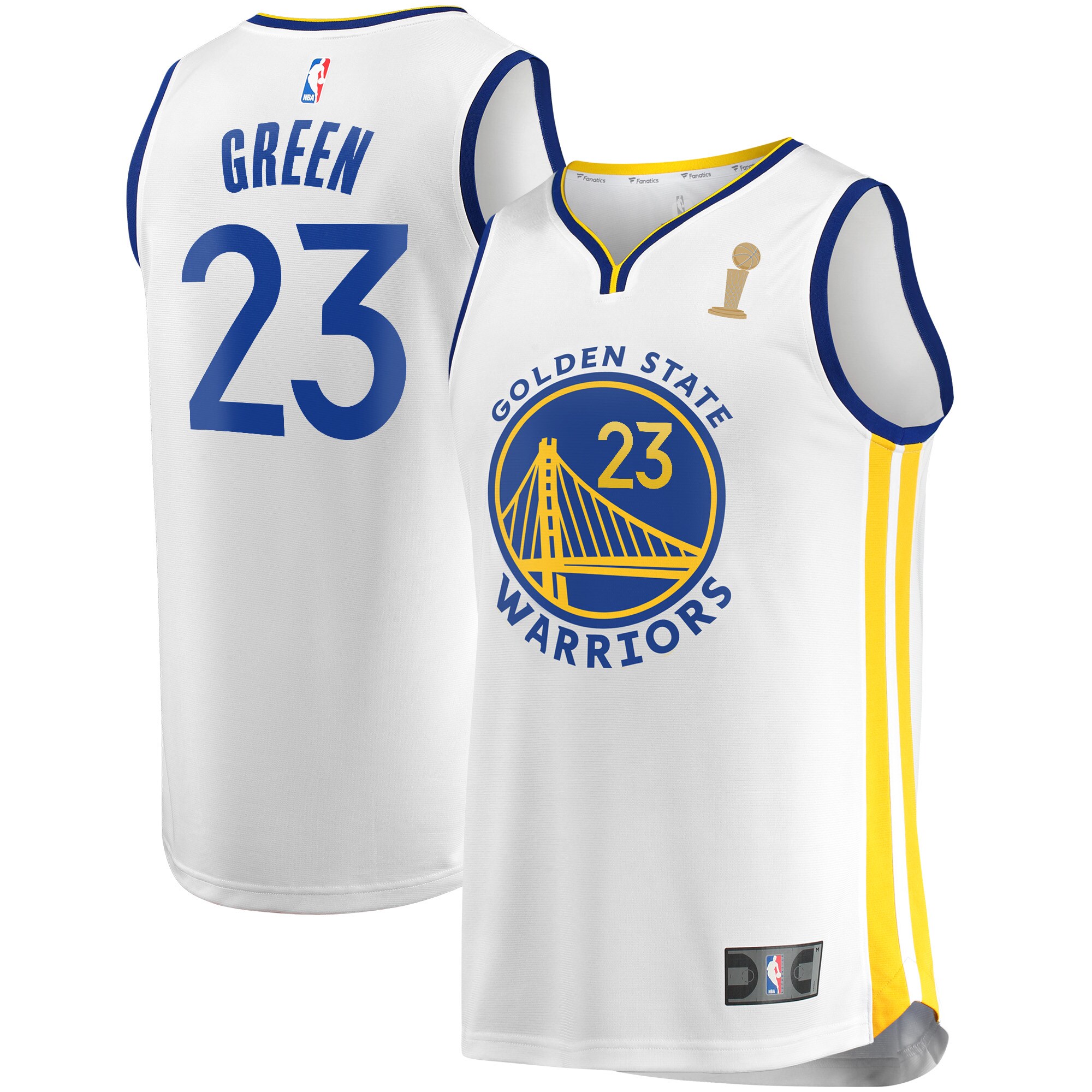 Alternative view of Draymond Green Golden State Warriors Fanatics Branded 2022 Nba Finals Champions Fast Break Replica Player Basketball Jersey White - Association Edition