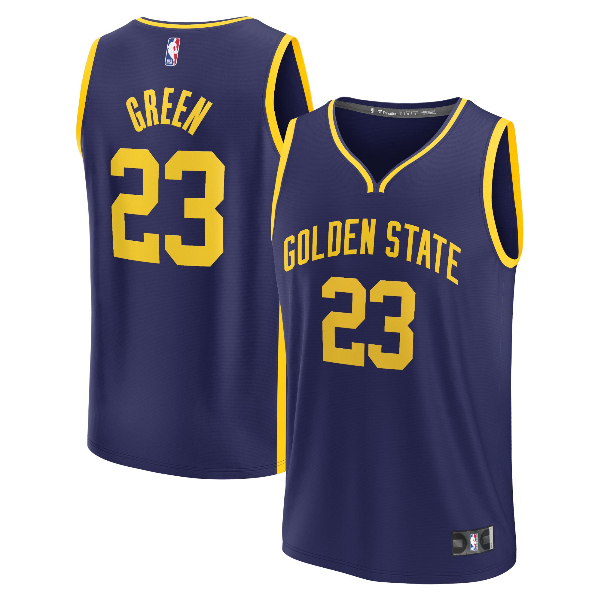 Alternative view of Draymond Green Golden State Warriors Fanatics Branded Fast Break Replica Player Basketball Jersey - Statement Edition - Navy