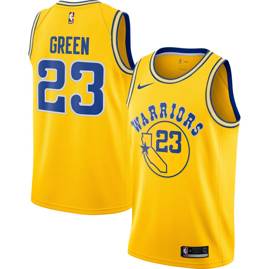 Draymond Green Golden State Warriors Nike Hardwood Classics Swingman Basketball Jersey - Gold