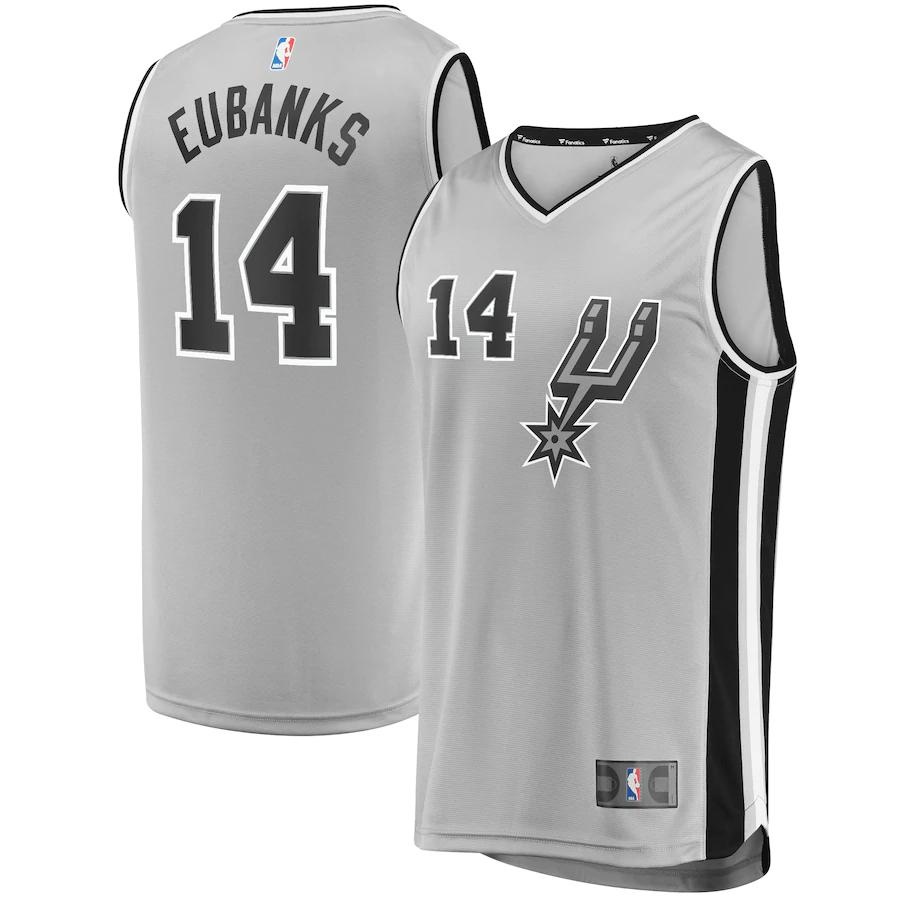 Drew Eubanks San Antonio Spurs Fanatics Branded Fast Break Replica Player Basketball Jersey - Statement Edition - Silver