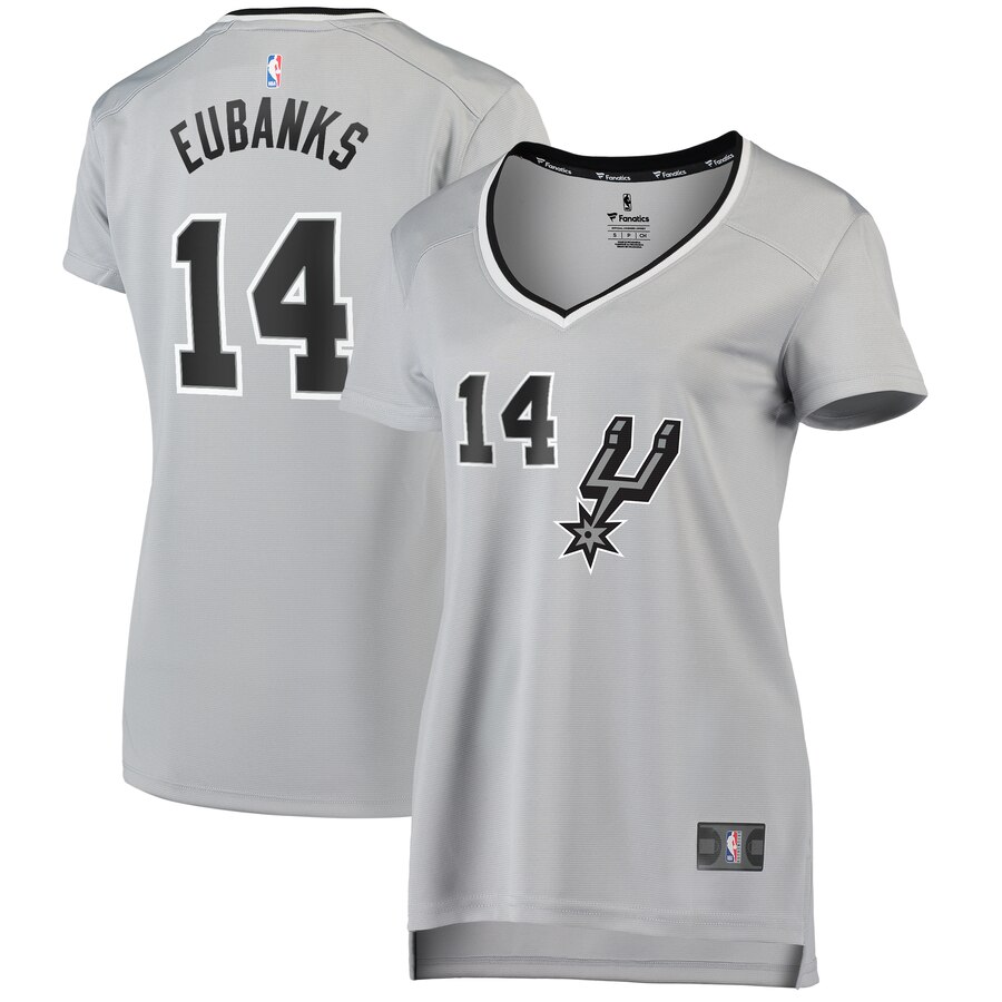 Drew Eubanks San Antonio Spurs Fanatics Branded Women's Fast Break Replica Player Basketball Jersey - Statement Edition - Silver