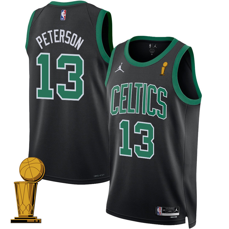 Drew Peterson 13 Boston Celtics 2024 FINALS CHAMPIONS Swingman Basketball Jersey - Statement Edition - Black - JS635