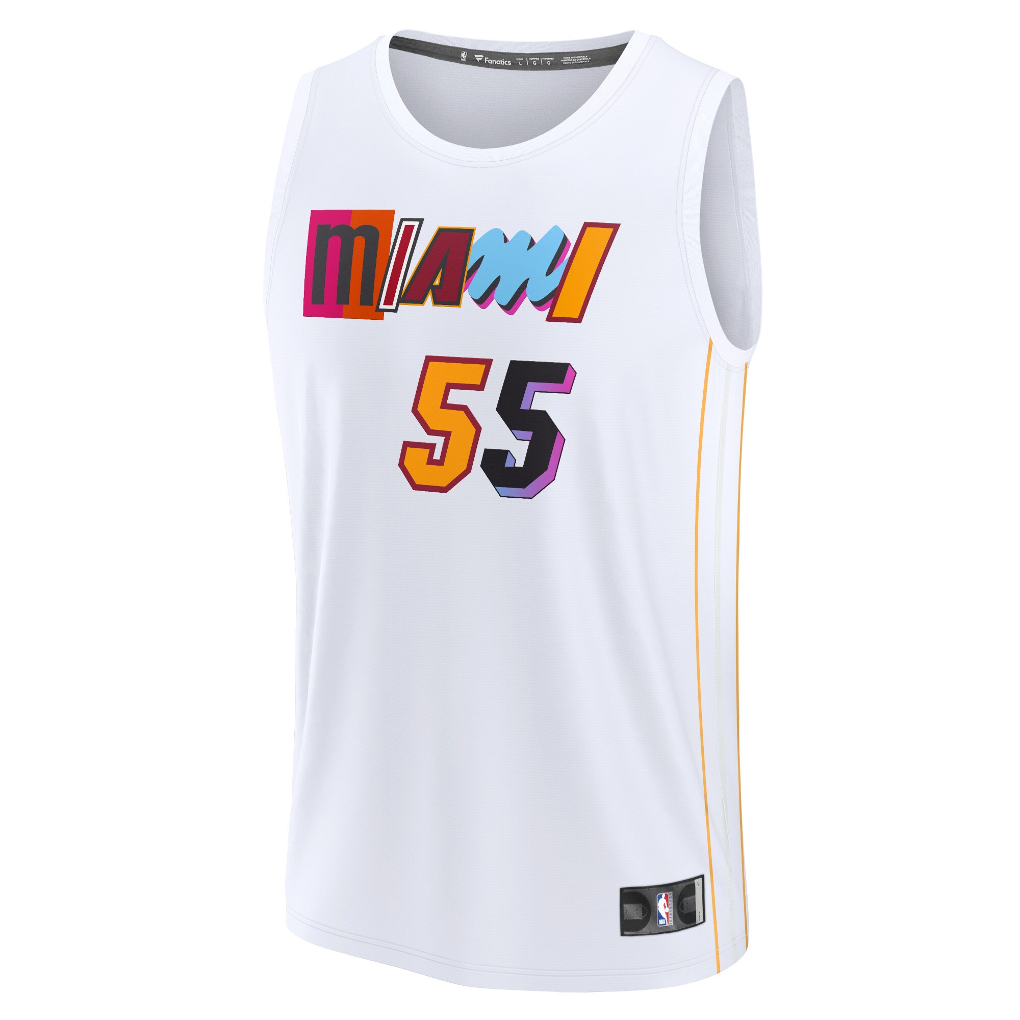 Alternative view of Duncan Robinson Miami Heat Fanatics Branded 2022/23 Fastbreak Basketball Jersey - City Edition - White
