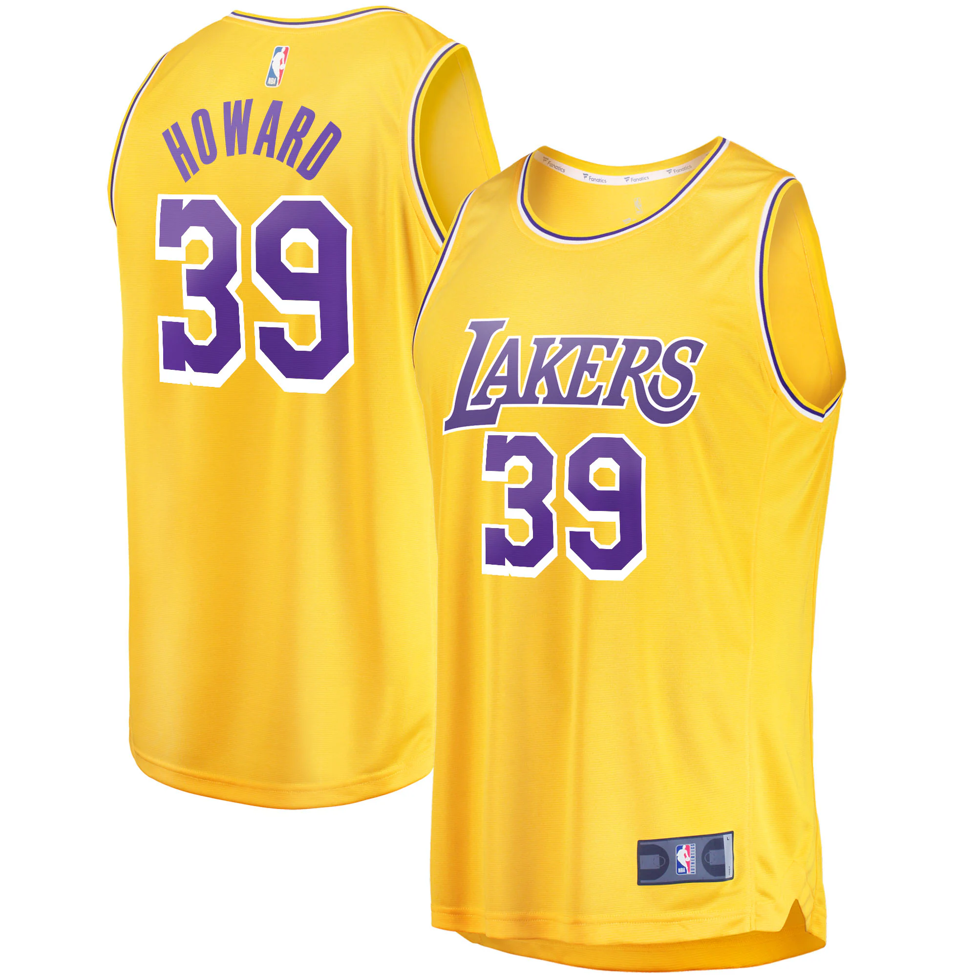Dwight Howard Los Angeles Lakers Fanatics Branded 2021/22 Fast Break Replica Basketball Jersey - Icon Edition - Gold