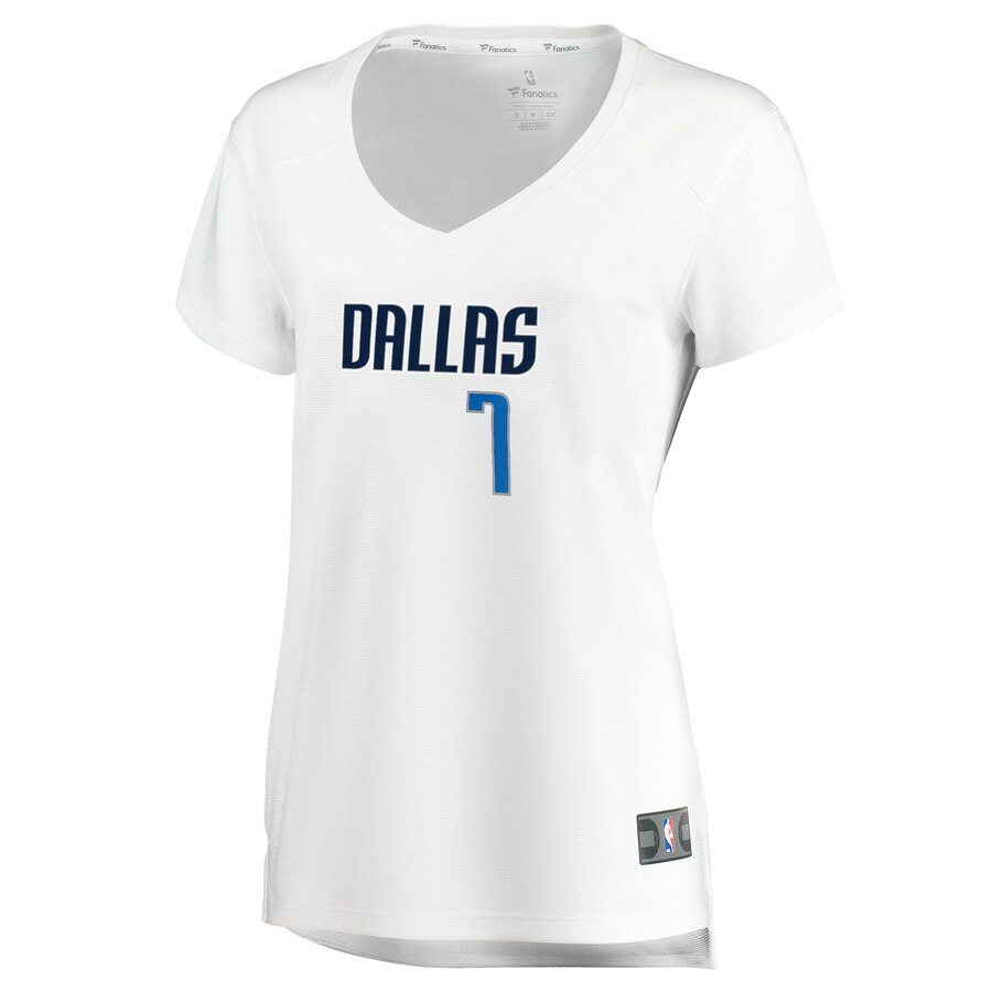 Alternative view of Dwight Powell Dallas Mavericks Fanatics Branded Women's Fast Break Player Replica Basketball Jersey - Association Edition - White