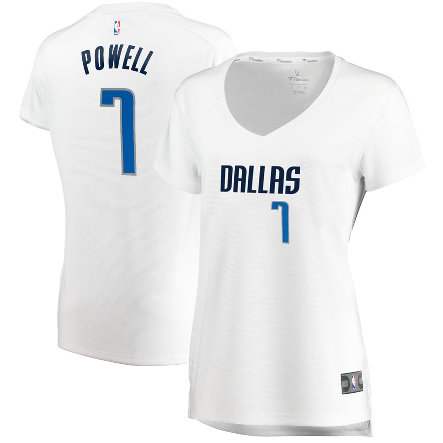 Dwight Powell Dallas Mavericks Fanatics Branded Women's Fast Break Player Replica Basketball Jersey - Association Edition - White