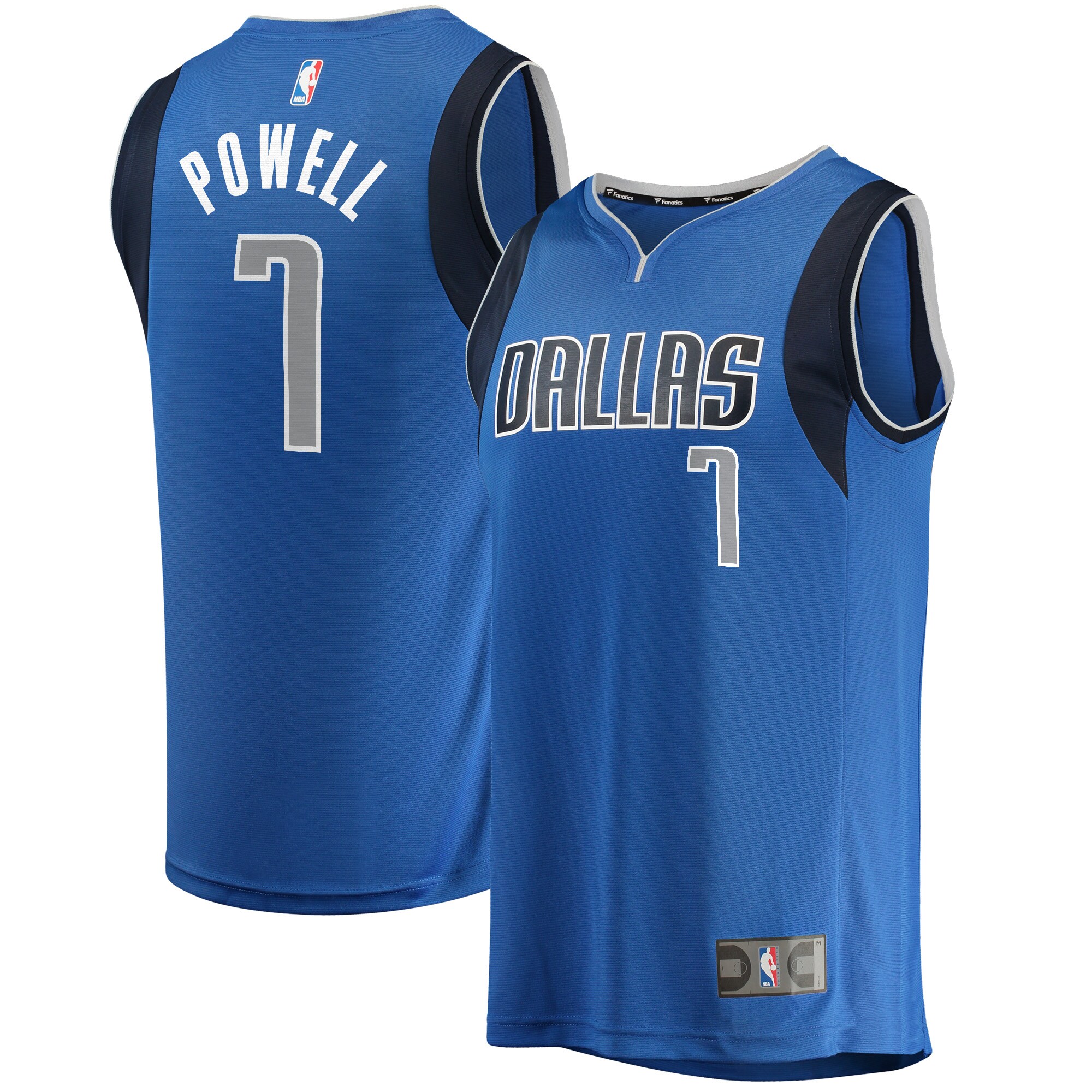 Alternative view of Dwight Powell Dallas Mavericks Fanatics Branded Youth Fast Break Player Basketball Jersey - Icon Edition - Blue