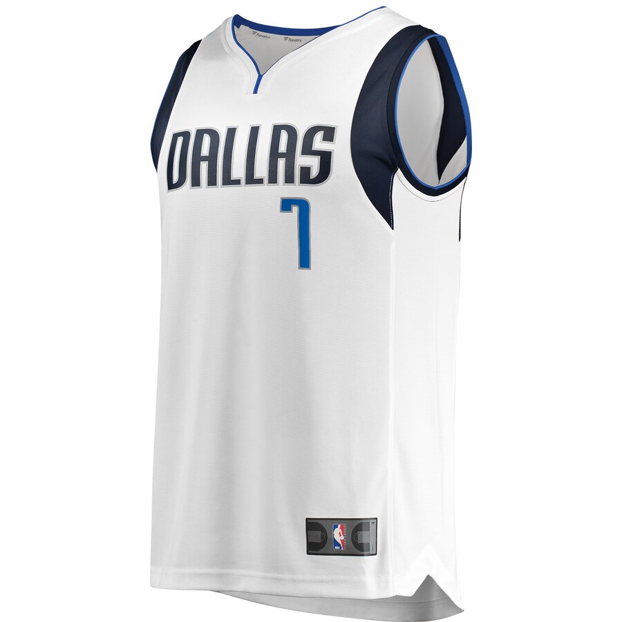 Alternative view of Dwight Powell Dallas Mavericks Fanatics Branded Youth Fast Break Replica Player Basketball Jersey - Association Edition - White