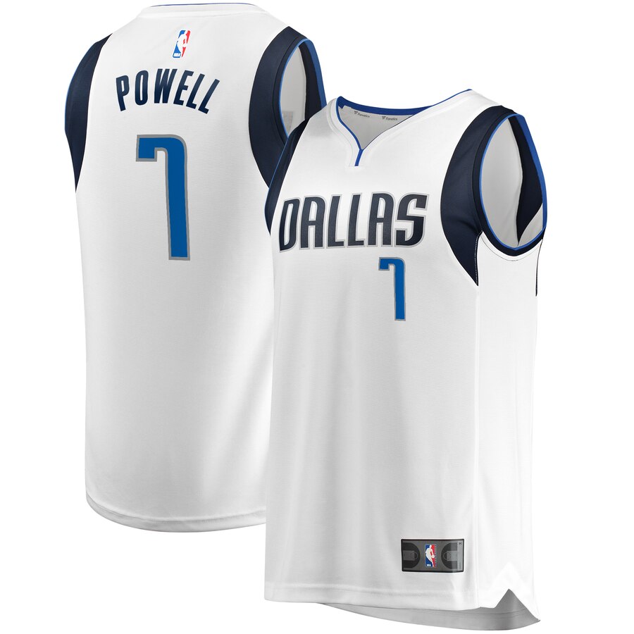 Dwight Powell Dallas Mavericks Fanatics Branded Youth Fast Break Replica Player Basketball Jersey - Association Edition - White
