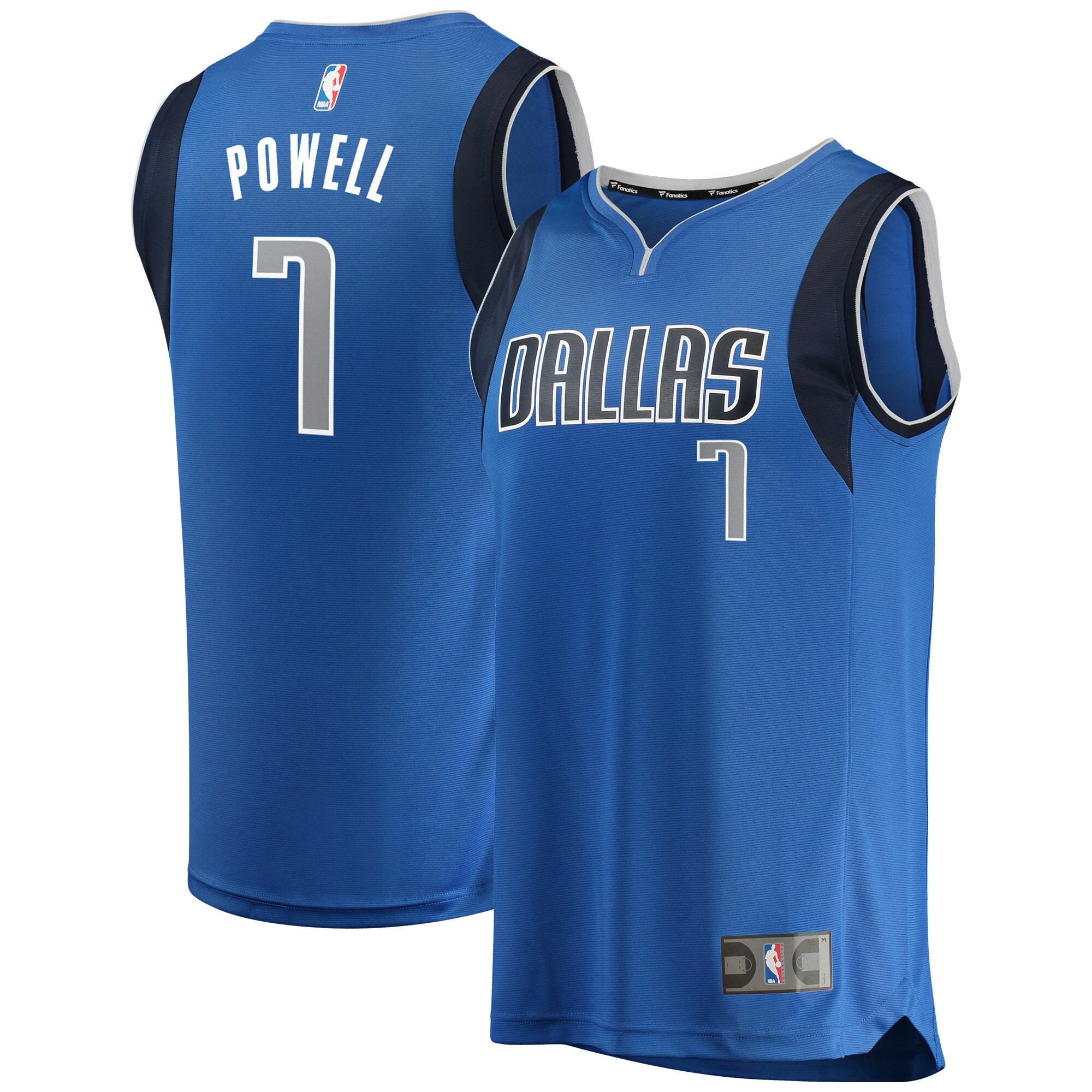 Dwight Powell Dallas Mavericks Fanatics Fast Break Replica Team Color Player Basketball Jersey Blue - Icon Edition