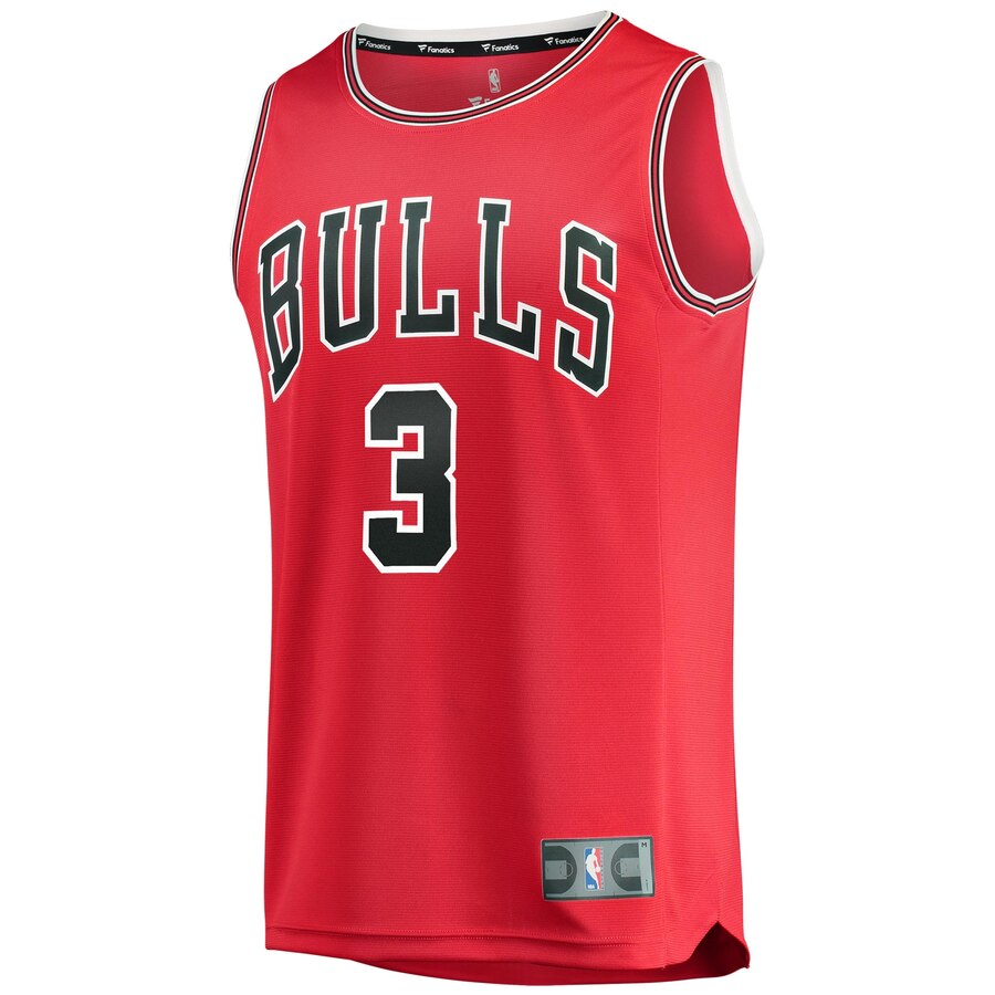 Alternative view of Dwyane Wade Chicago Bulls Fanatics Branded Youth Fast Break Replica Basketball Jersey Red - Icon Edition