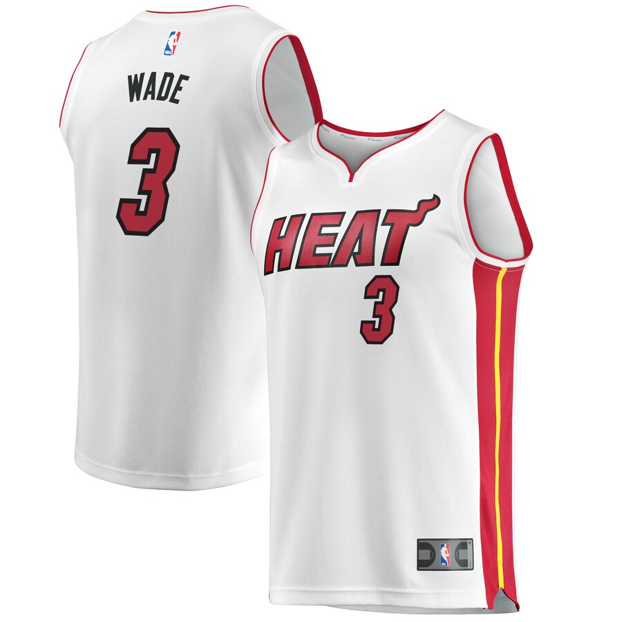 Dwyane Wade Miami Heat Fanatics Branded Fast Break Home Basketball Jersey White - Association Edition