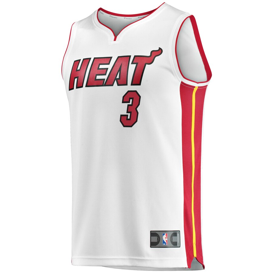 Alternative view of Dwyane Wade Miami Heat Fanatics Branded Fast Break Home Basketball Jersey White - Association Edition
