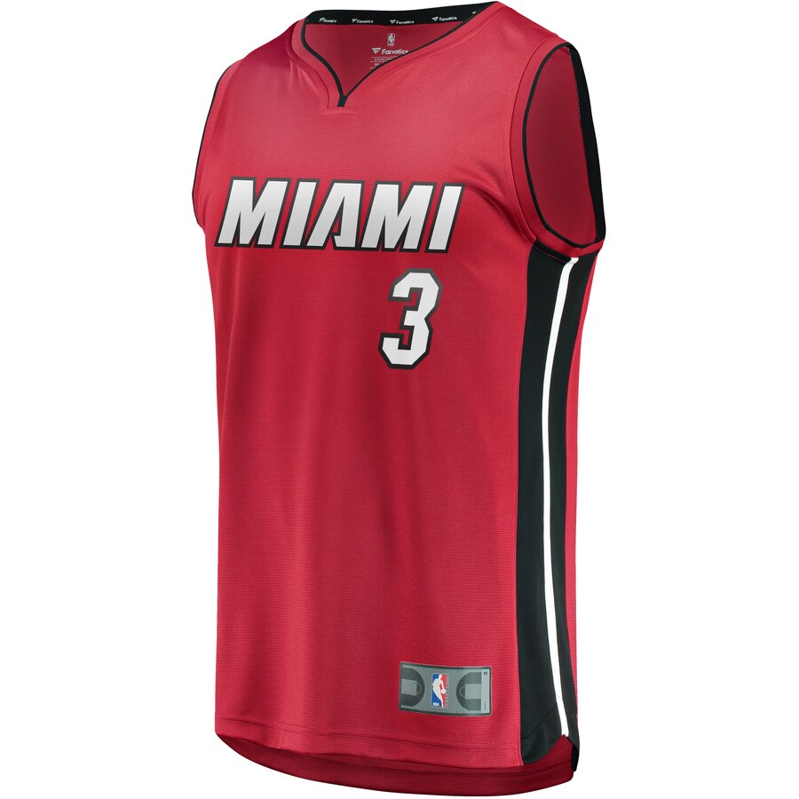 Alternative view of Dwyane Wade Miami Heat Fanatics Branded Youth Fast Break Basketball Jersey - Statement Edition - Red