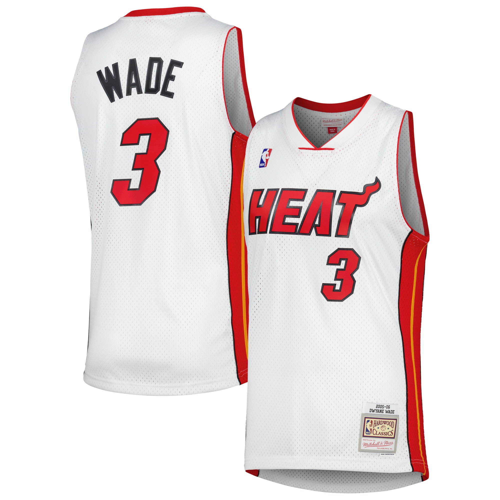 Dwyane Wade Miami Heat Mitchell & Ness 2001/02 Hardwood Classics Swingman Basketball Jersey - White